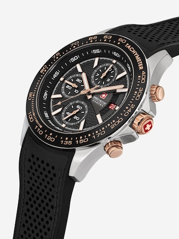 SWISS MILITARY HANOWA Analoog horloge 'Watchman' in Zwart