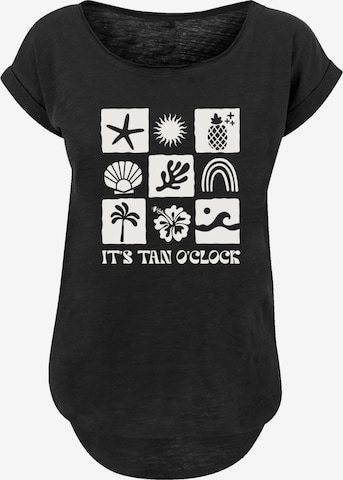 F4NT4STIC Shirt 'Its Tan O Clock' in Zwart: voorkant