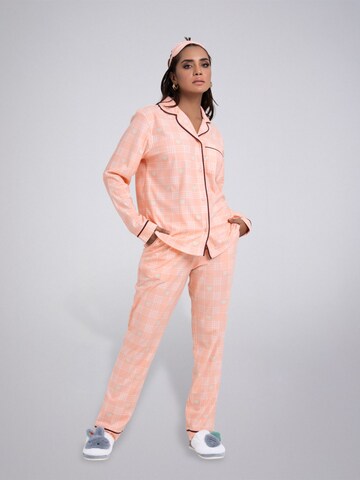 LEAFLETIC Pajama 'Leafletic Women’s Night Wear Long set' in Orange