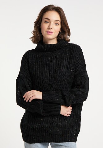 MYMO - Pullover oversized em preto: frente