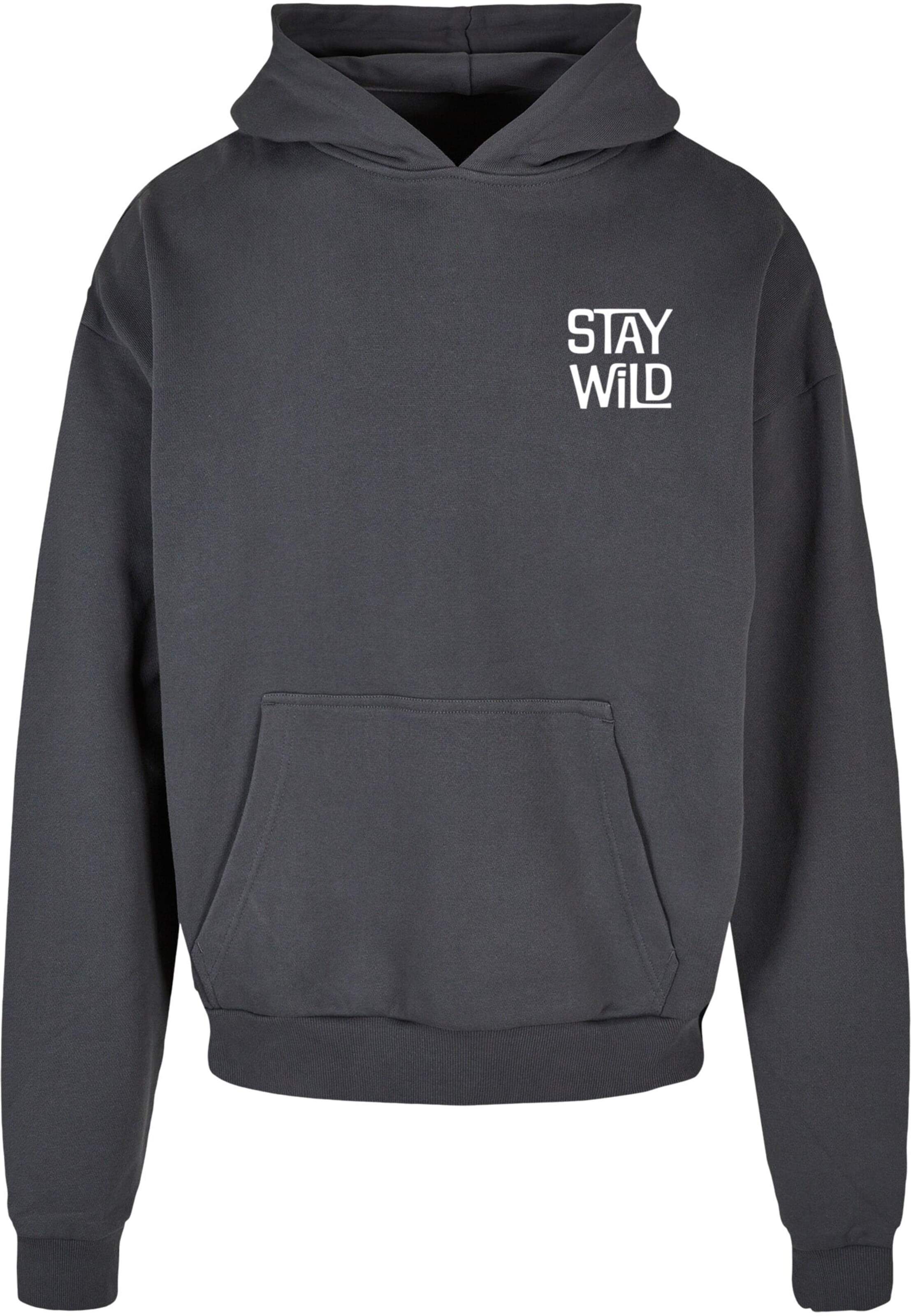 Merchcode Sweatshirt 'Stay Wild' in Grau: Vorderseite
