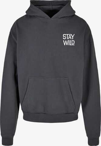 Merchcode Sweatshirt 'Stay Wild' in Grey: front