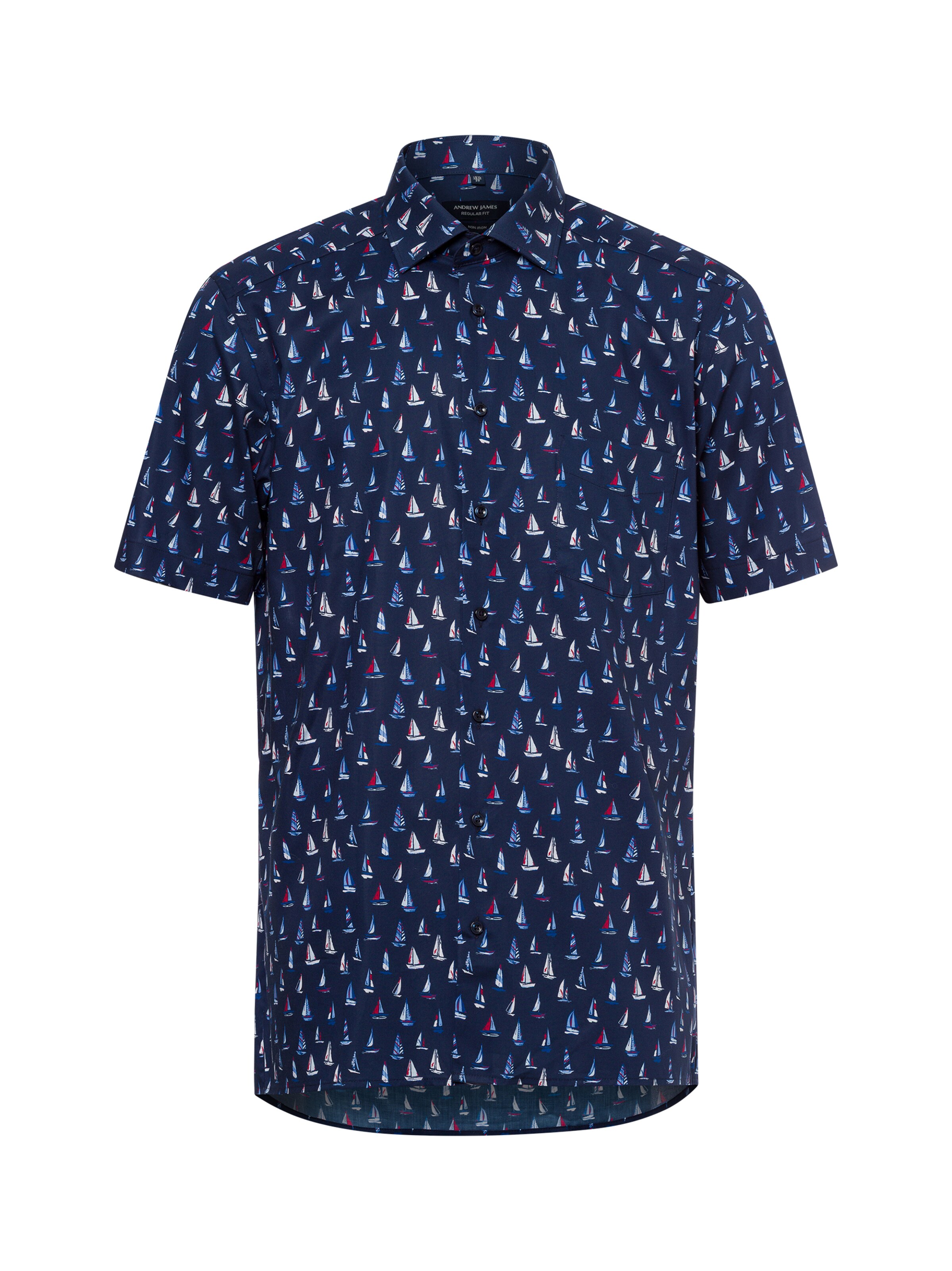 Andrew James Regular Fit Hemd in Blau: Vorderseite