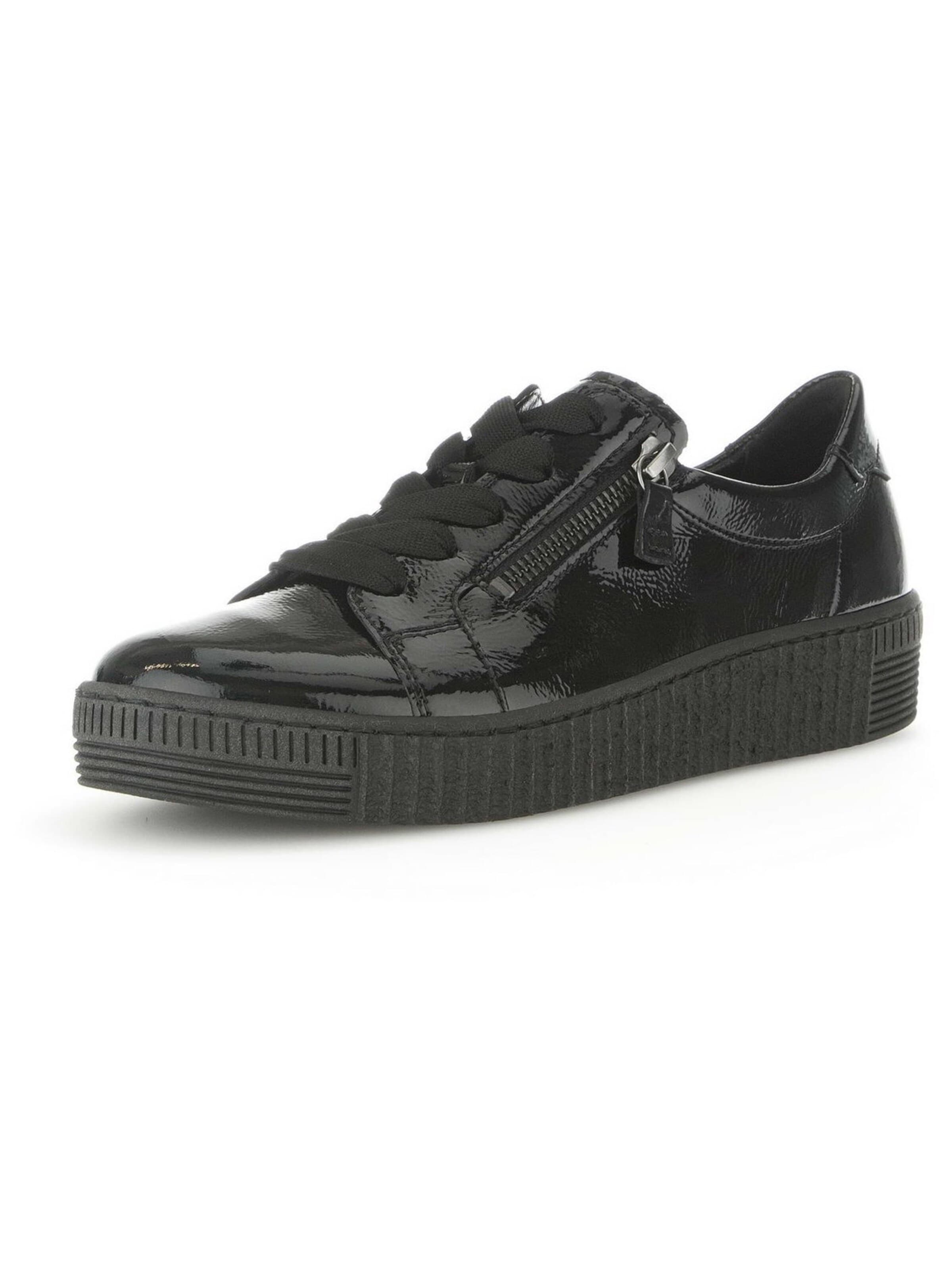 GABOR Låg sneaker 'Sneaker Low Damen 6010.02.004 Lackleder in schwarz' i svart: framsida