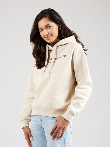 Sweat-shirt TOMMY HILFIGER en beige : devant