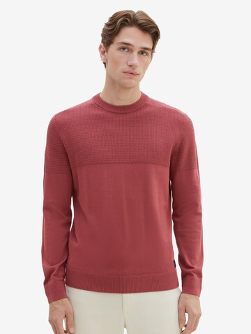 Pull-over TOM TAILOR en rouge : devant