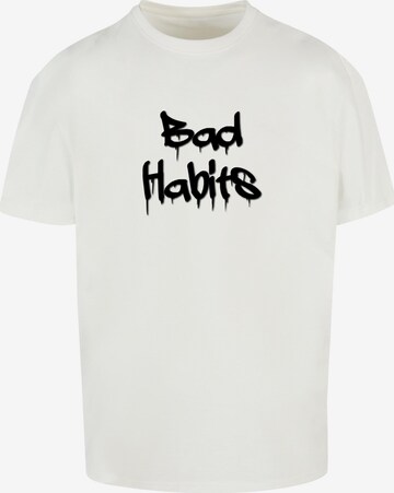 Merchcode T-Shirt 'Bad Habits' in Weiß: predná strana