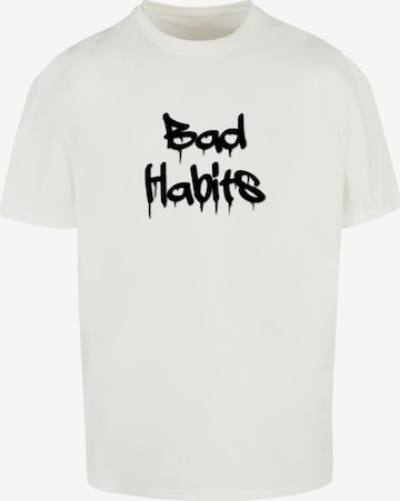 Merchcode T-Shirt 'Bad Habits' in Weiß: predná strana