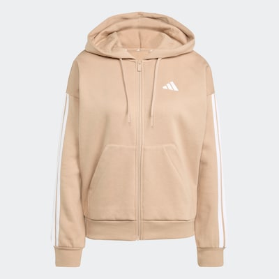 ADIDAS SPORTSWEAR Athletic Zip-Up Hoodie in Beige / White, Item view