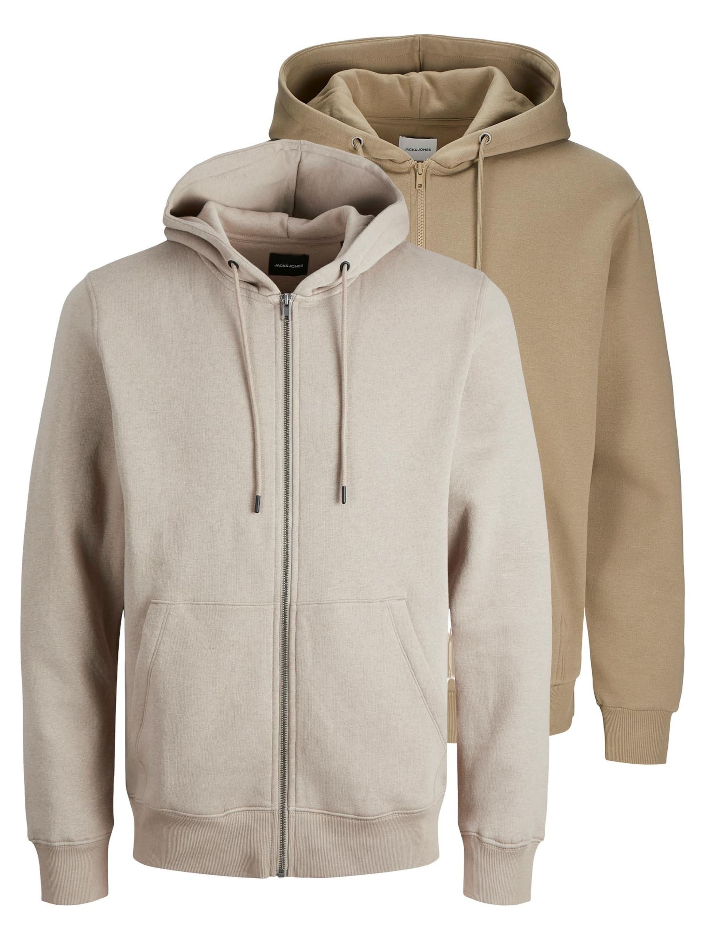 JACK & JONES Zip-Up Hoodie 'Bradley' in Light brown, Item view
