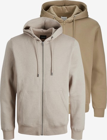JACK & JONES Sweatjacke 'Bradley' in Braun: Vorderseite