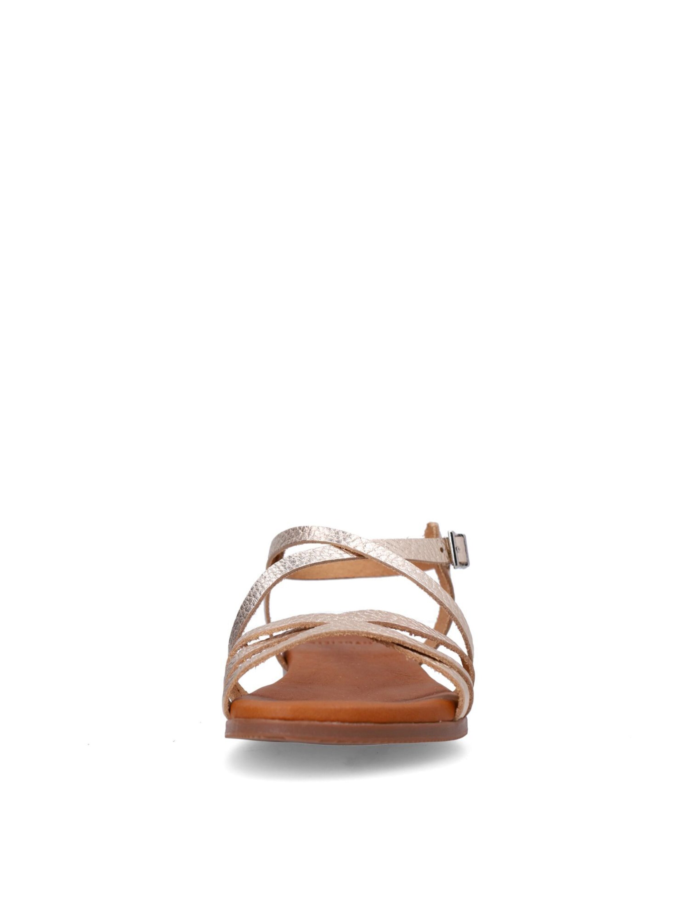 MANFIELD Strap Sandals 'Flache' in Gold