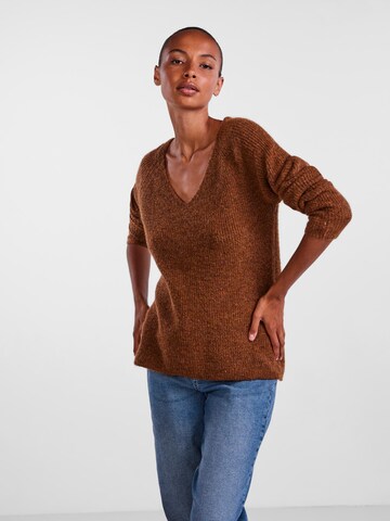 PIECES Sweater 'Ellen' in Brown: front