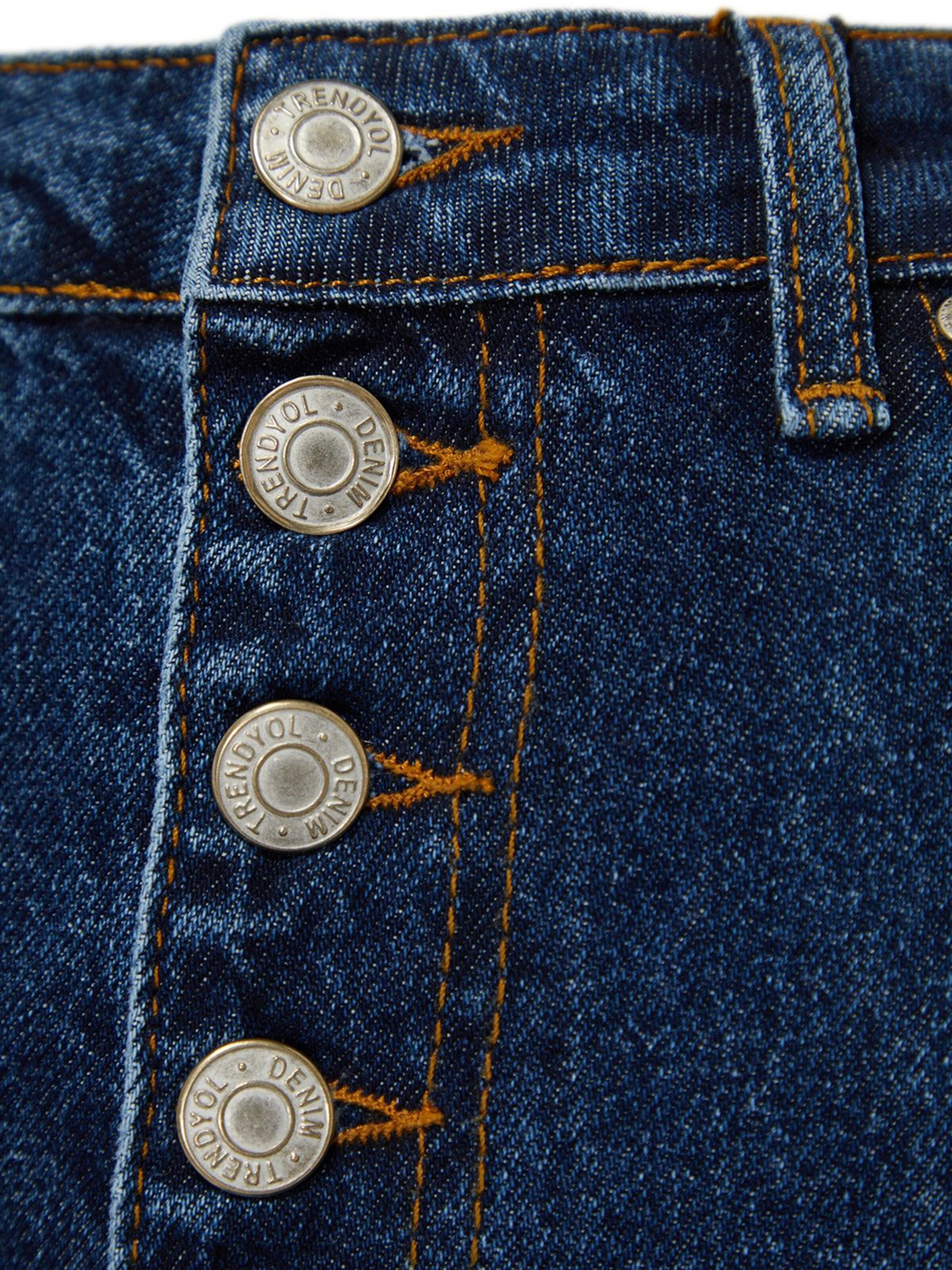 mėlyna Trendyol Plačios klešnės Kelnės