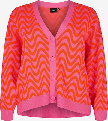 Zizzi Knit cardigan 'Ave' in Pink: front