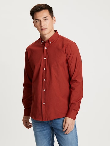 CROSS JEANS Regular fit Button Up Shirt in Red: front