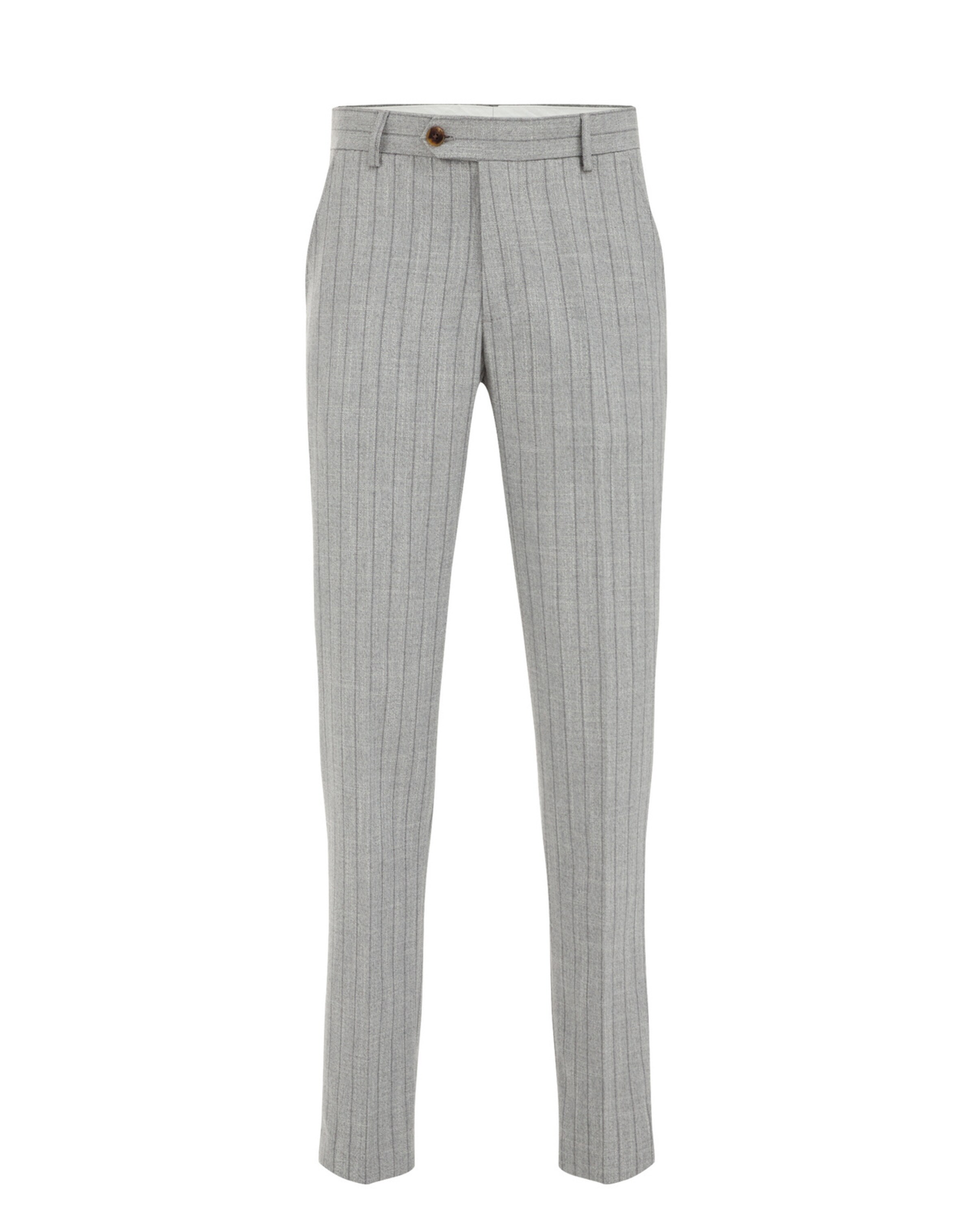 WE Fashion Slim fit Trousers with creases in Grey: front