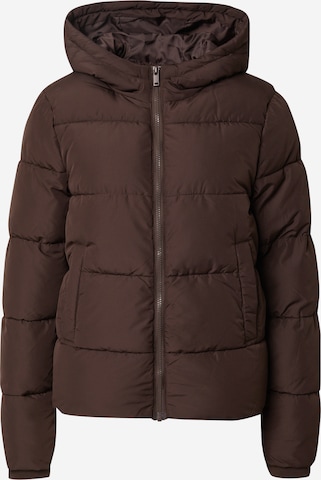 PIECES Winter Jacket 'BEE' in Brown: front