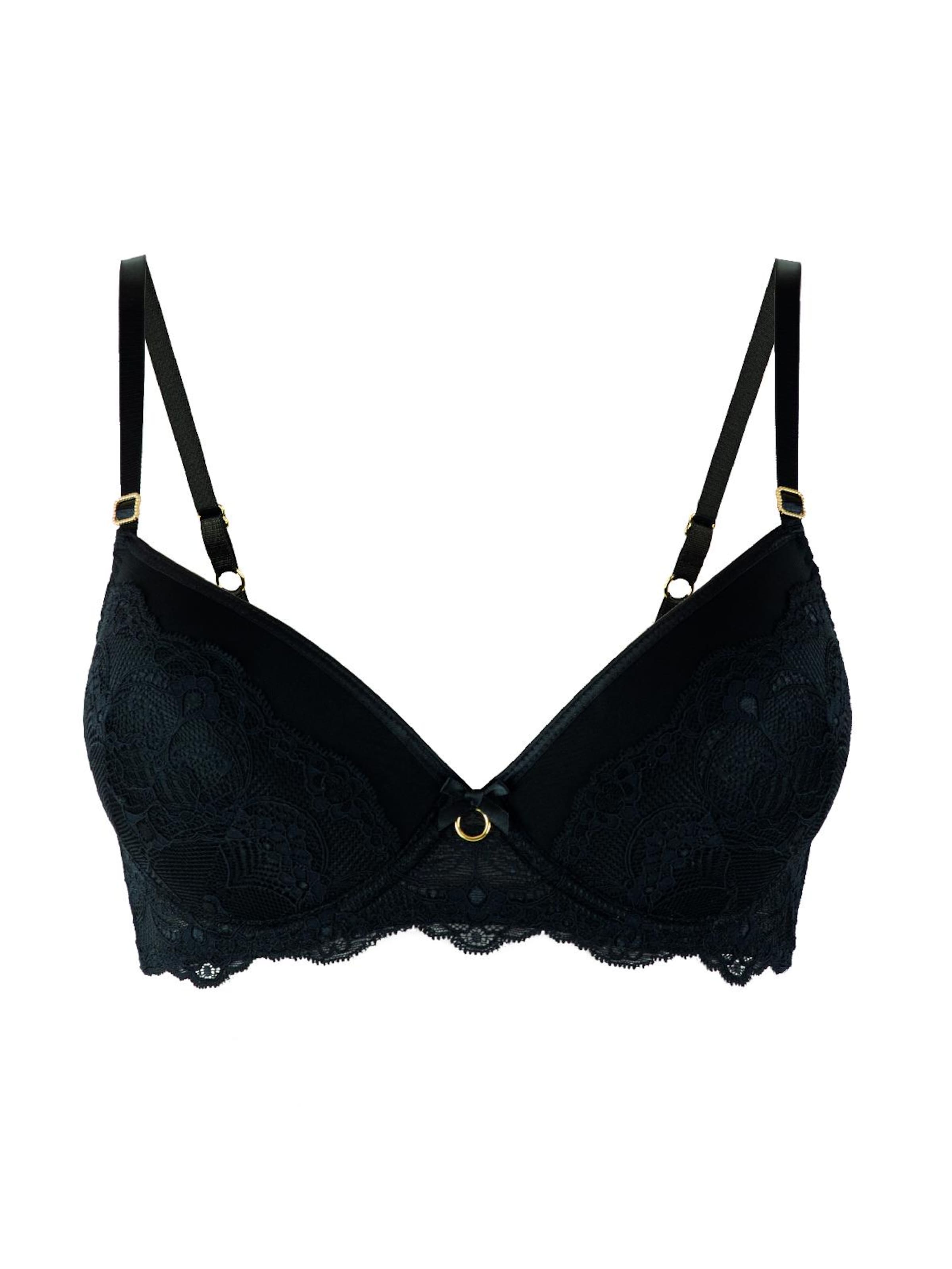 Invisible Soutien-gorge 'black crystal - Foam Bra' La Muel Lingerie en noir : devant