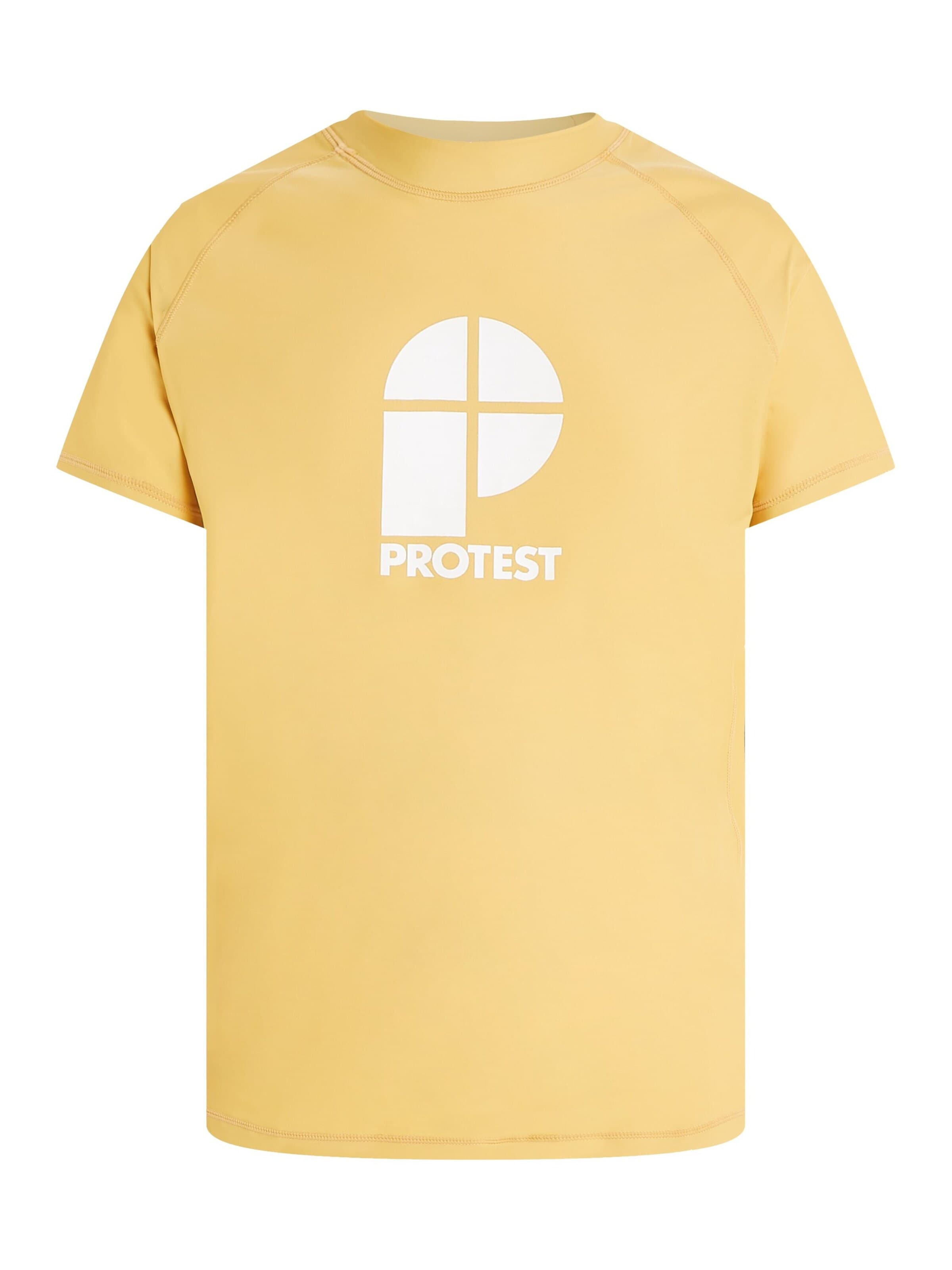 PROTEST Functioneel shirt 'PRTCATER' in Geel: voorkant