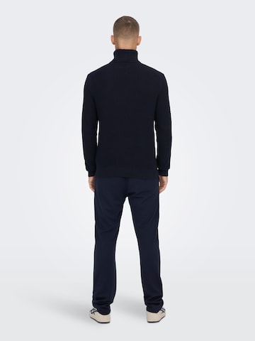 Only & Sons Sweater 'TUCK 7' in Blue