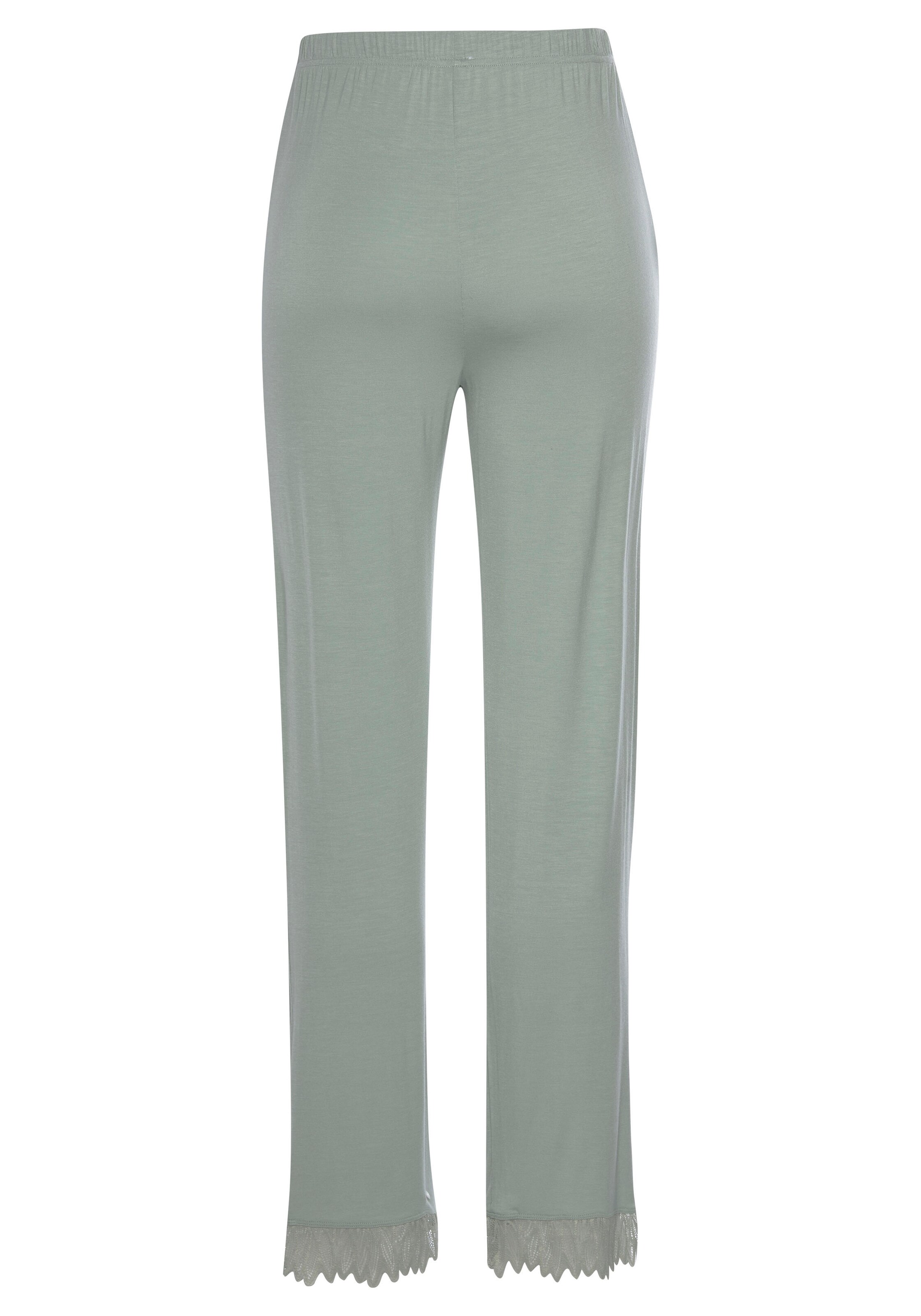 LASCANA Pyjamahose in Grün