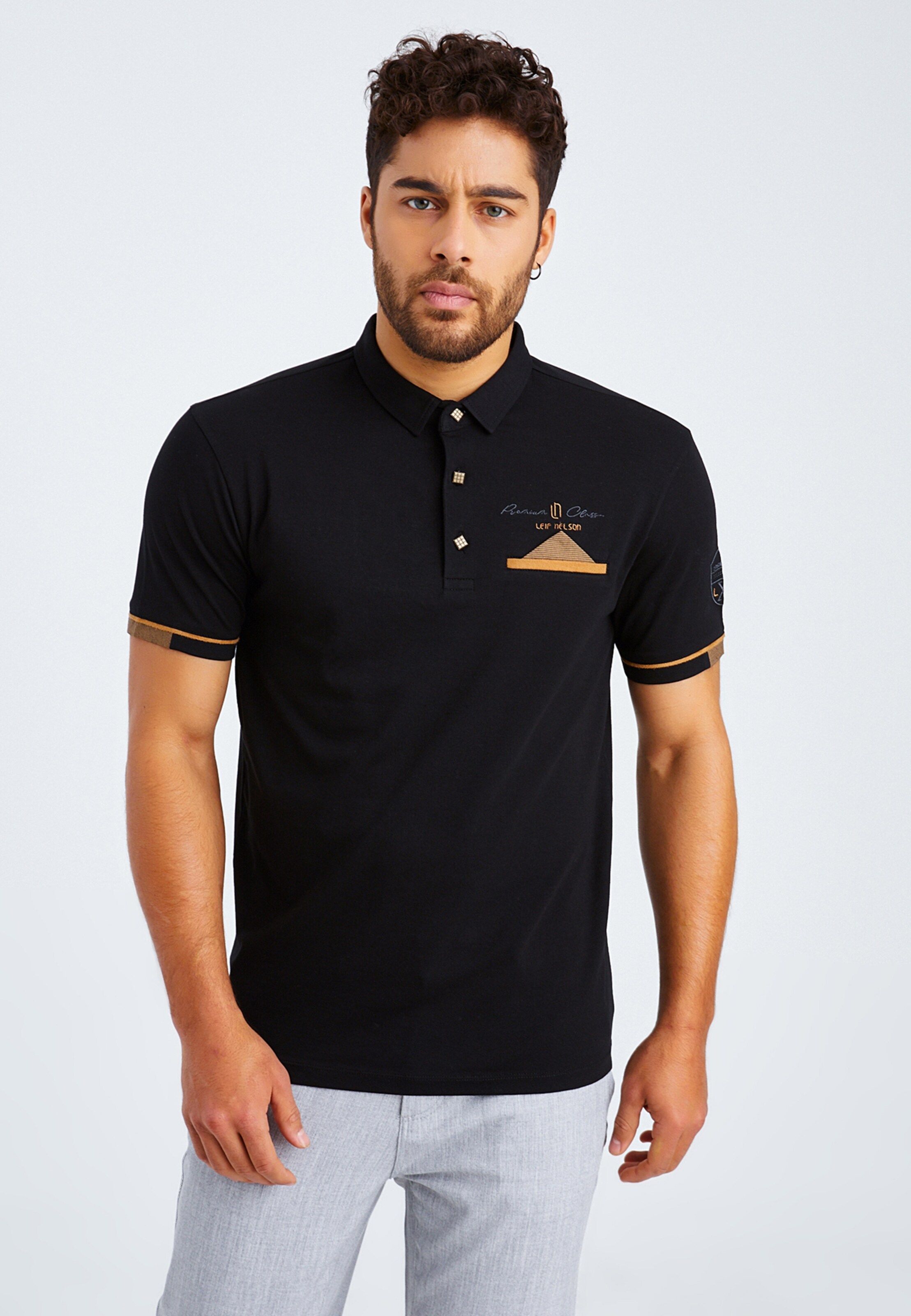 Männer Shirts Leif Nelson Poloshirt in Schwarz - RM22276 Männer Shirts Leif Nelson Poloshirt in Schwarz - RM22276