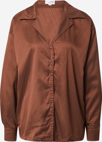 In The Style Blouse in Brown: front