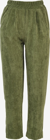 FRESHLIONS Pleat-Front Pants 'Selma' in Green: front