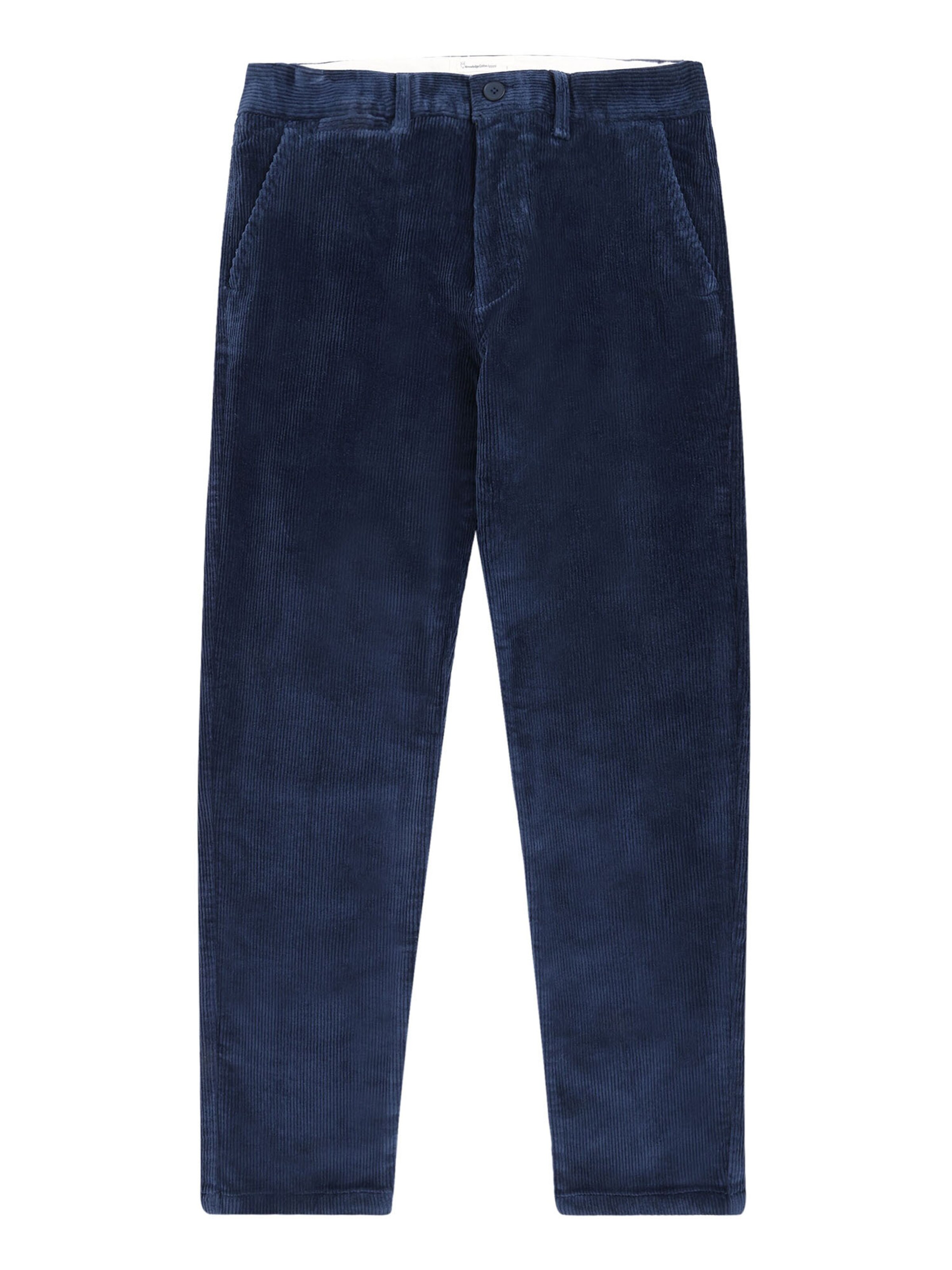 KnowledgeCotton Apparel Hose 'Chuck Corduroy' in Blau: Vorderseite