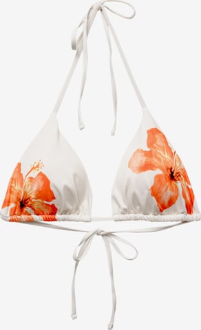 Pull&Bear Сутиен с триъгълни чашки Горнище на бански в бяло: отпред