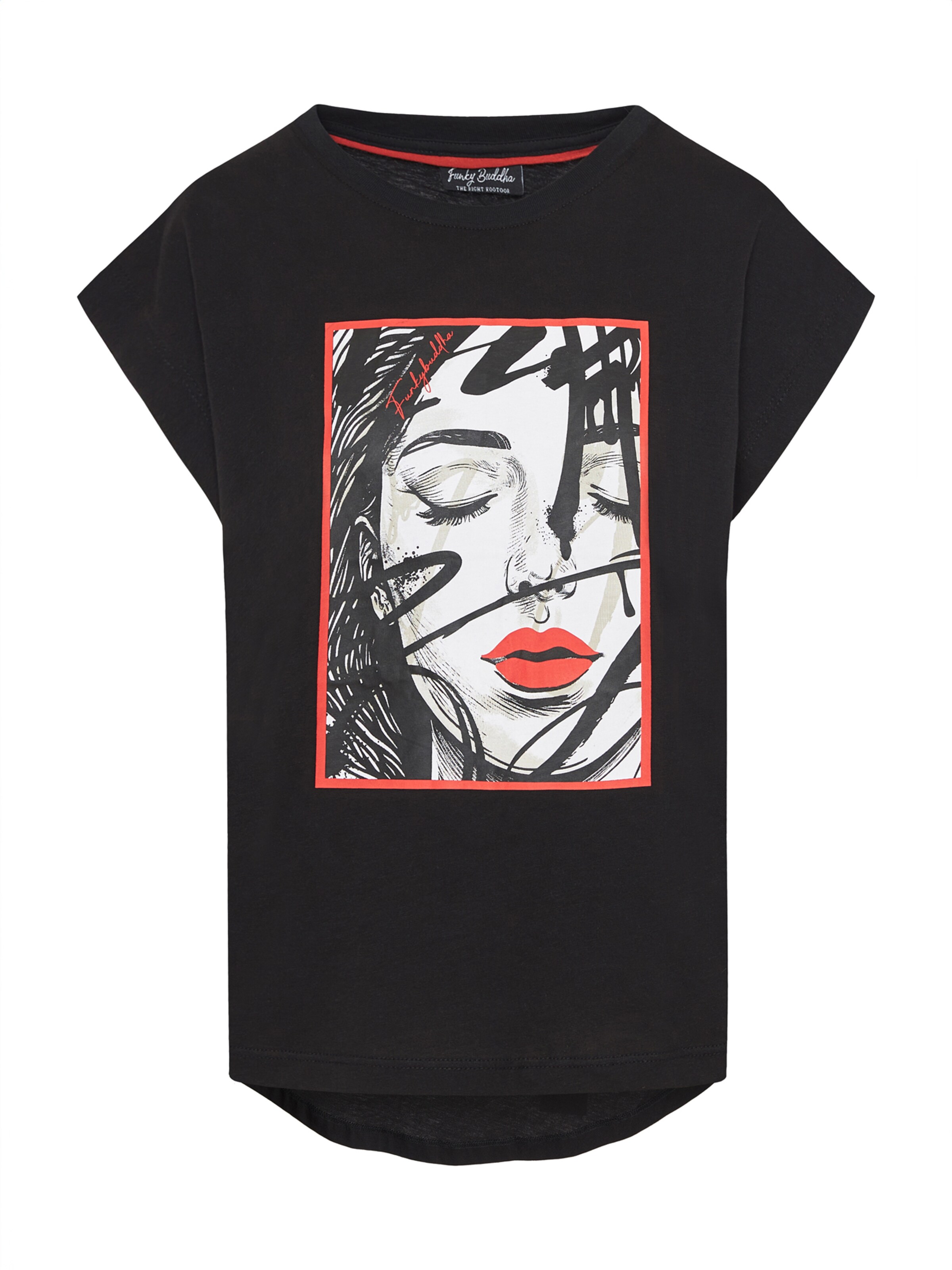 Funky Buddha T-shirt i svart: framsida