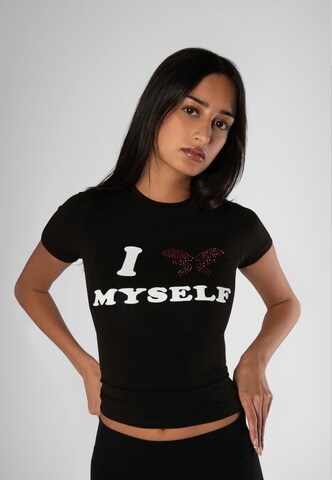 T-shirt 'Love Yourself' Felicious en noir : devant