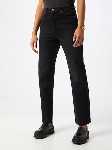 NA-KD Regular Jeans in Zwart: voorkant