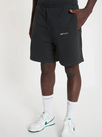 YSPT Studio Regular Workout Pants 'Granite' in Black: front