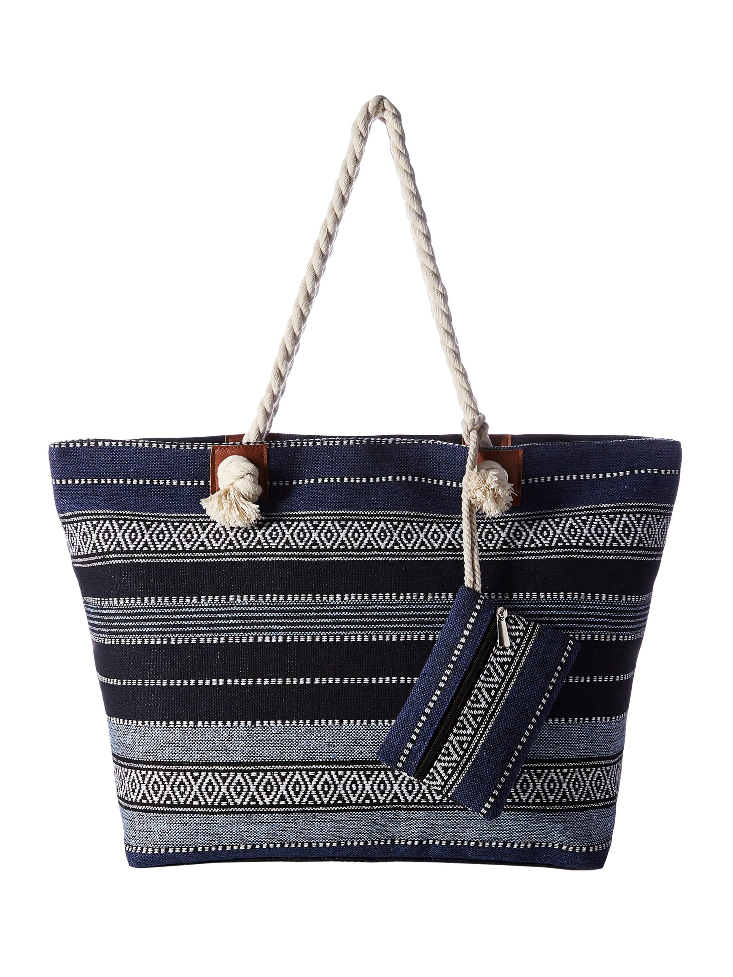 DonDon Beach Bag 'DonDon Strandtasche mit Reißverschluss Shopper Beach bag Badetasche - Paisley' in Black: front