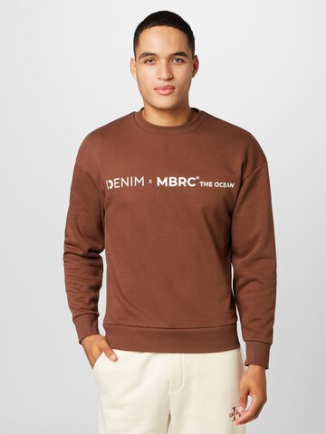 TOM TAILOR DENIM Sweatshirt in Brown: front