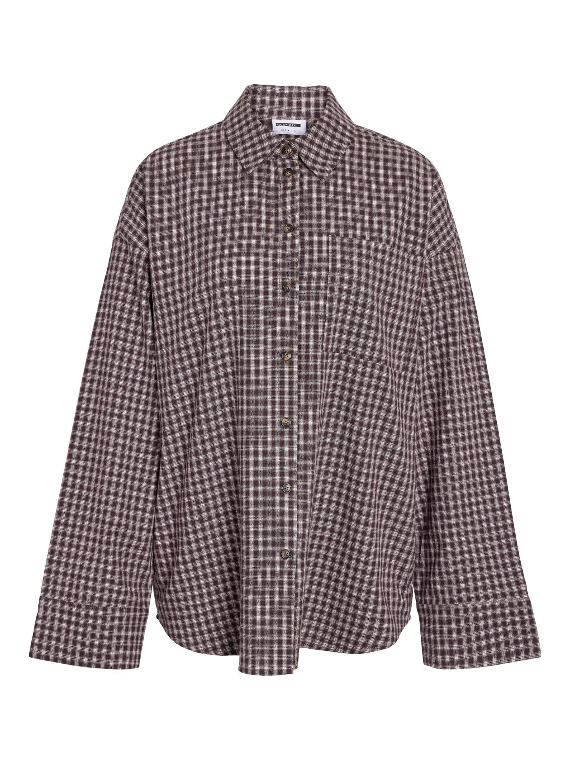 Noisy may Blouse 'NMHailey' in XS in de kleur Donkerbruin, Productweergave