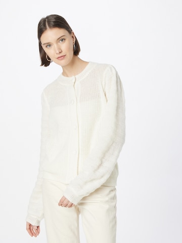 Moves Knit Cardigan in White: front