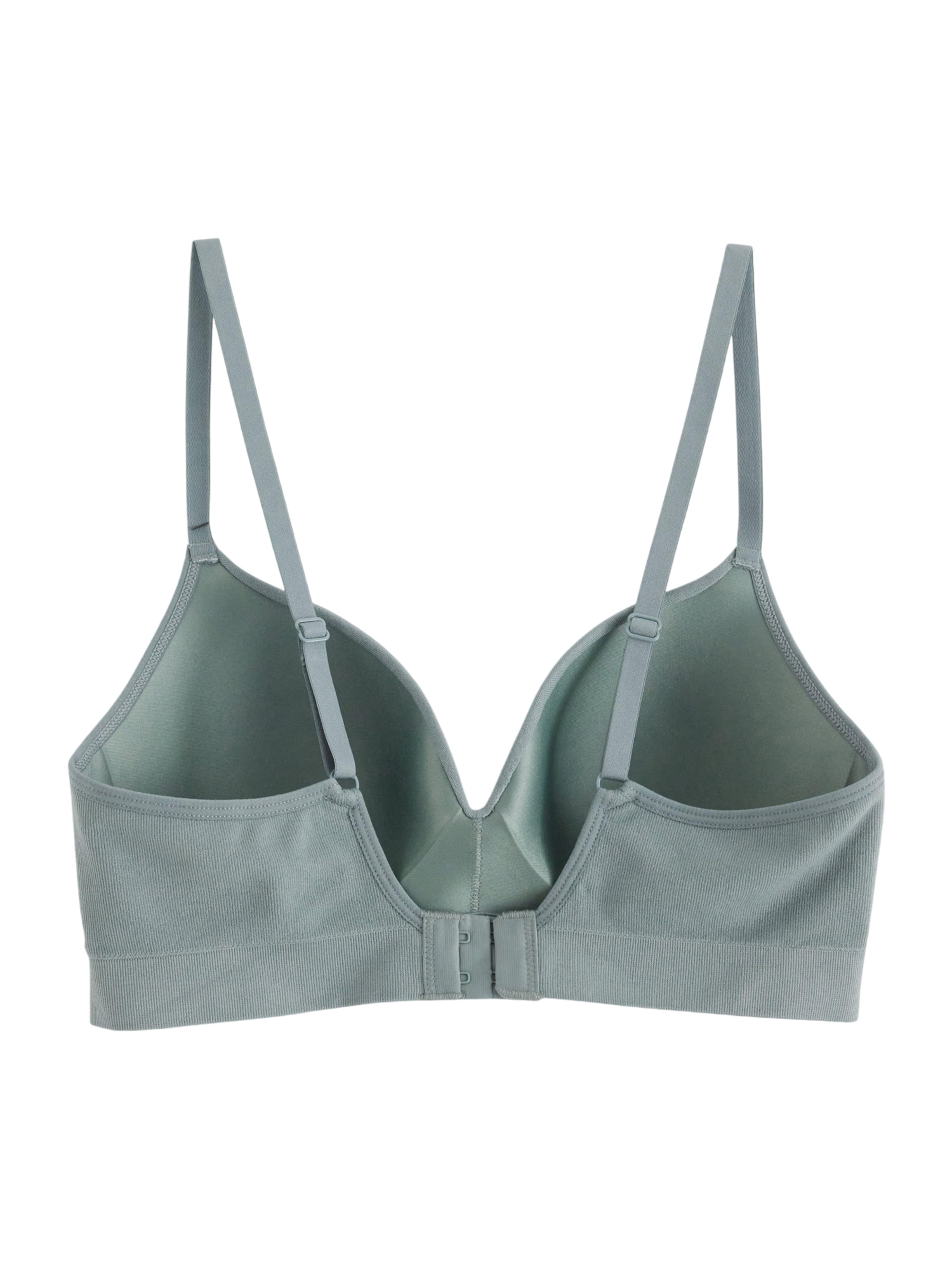 Lindex T-Shirt Rintaliivi 'Flora' värissä vihreä