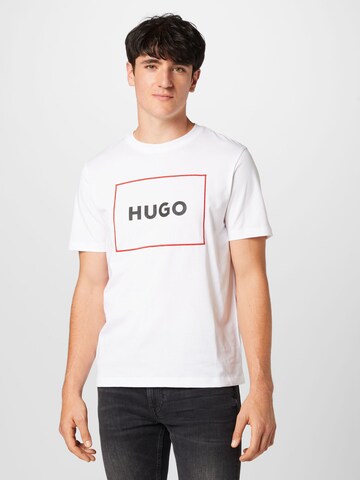 HUGO Red Тениска 'Dumex' в бяло: отпред