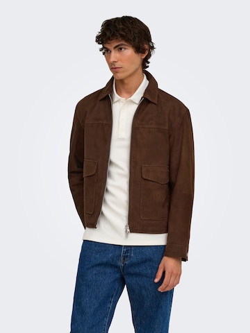 Only & Sons Between-Season Jacket 'ONSNikolaj' in Brown: front