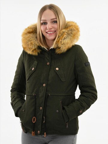 NAVAHOO Winter Parka 'Pearl' in Green: front