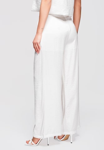Wide Leg Pantalon à pince Ombre en blanc