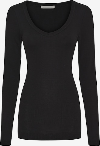 Seamless Basic Shirt in Schwarz: Vorderseite