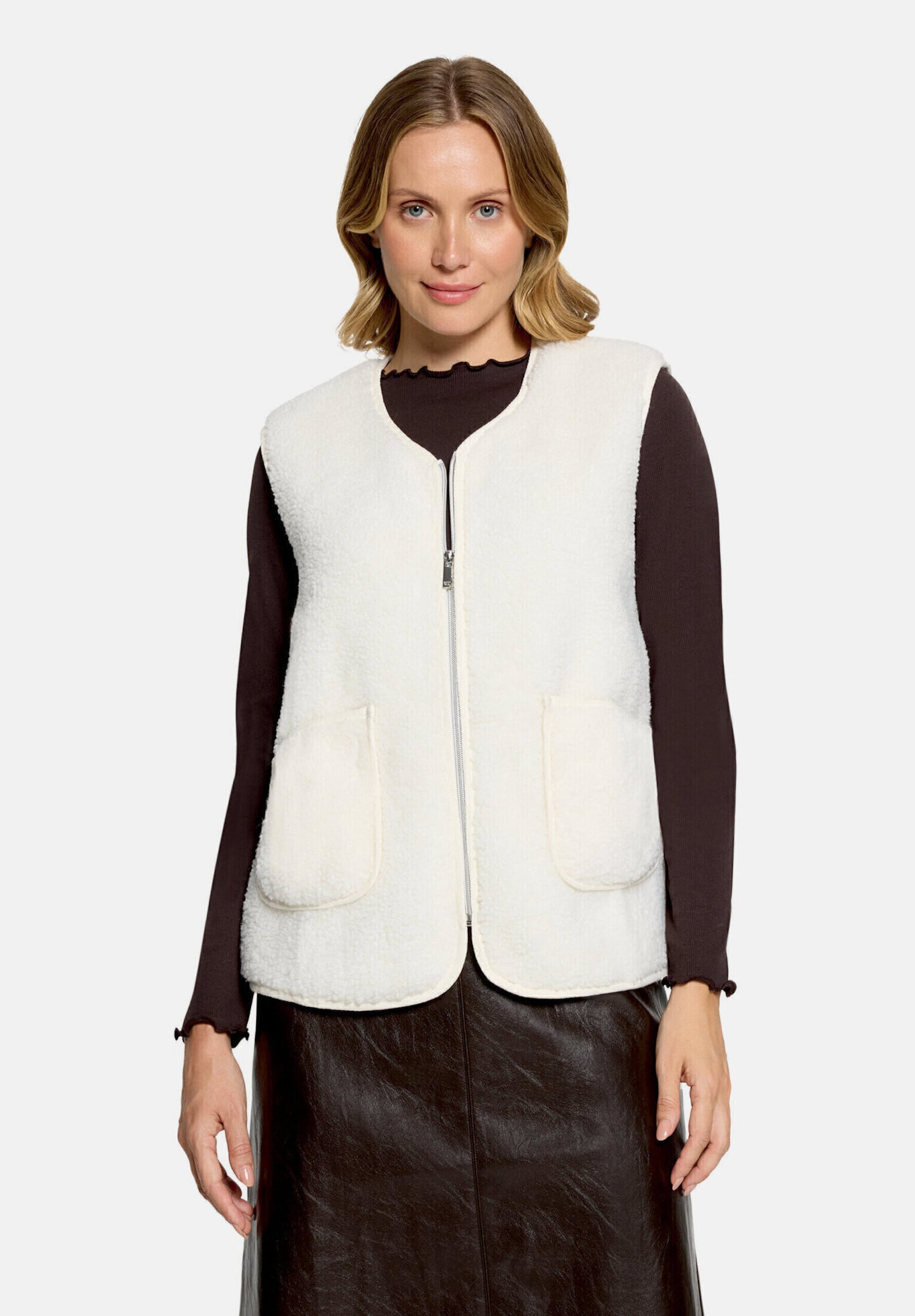 Cartoon Vest in White: front