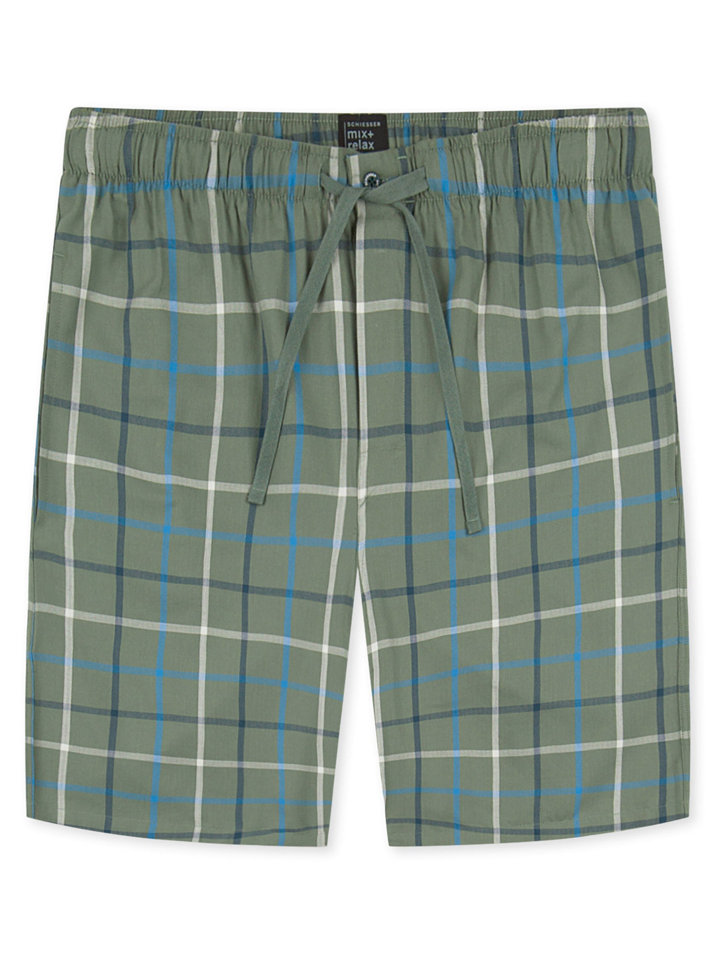 SCHIESSER Pyjamahose ' Bermuda - Mix + Relax ' in Grün: Vorderseite