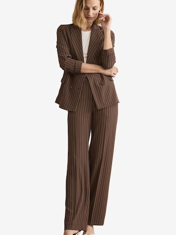 Il Lanificio Wide leg Trousers 'Pantalone Gessato a Palazzo in Cady - MARRONE GESSATO' in Brown: front