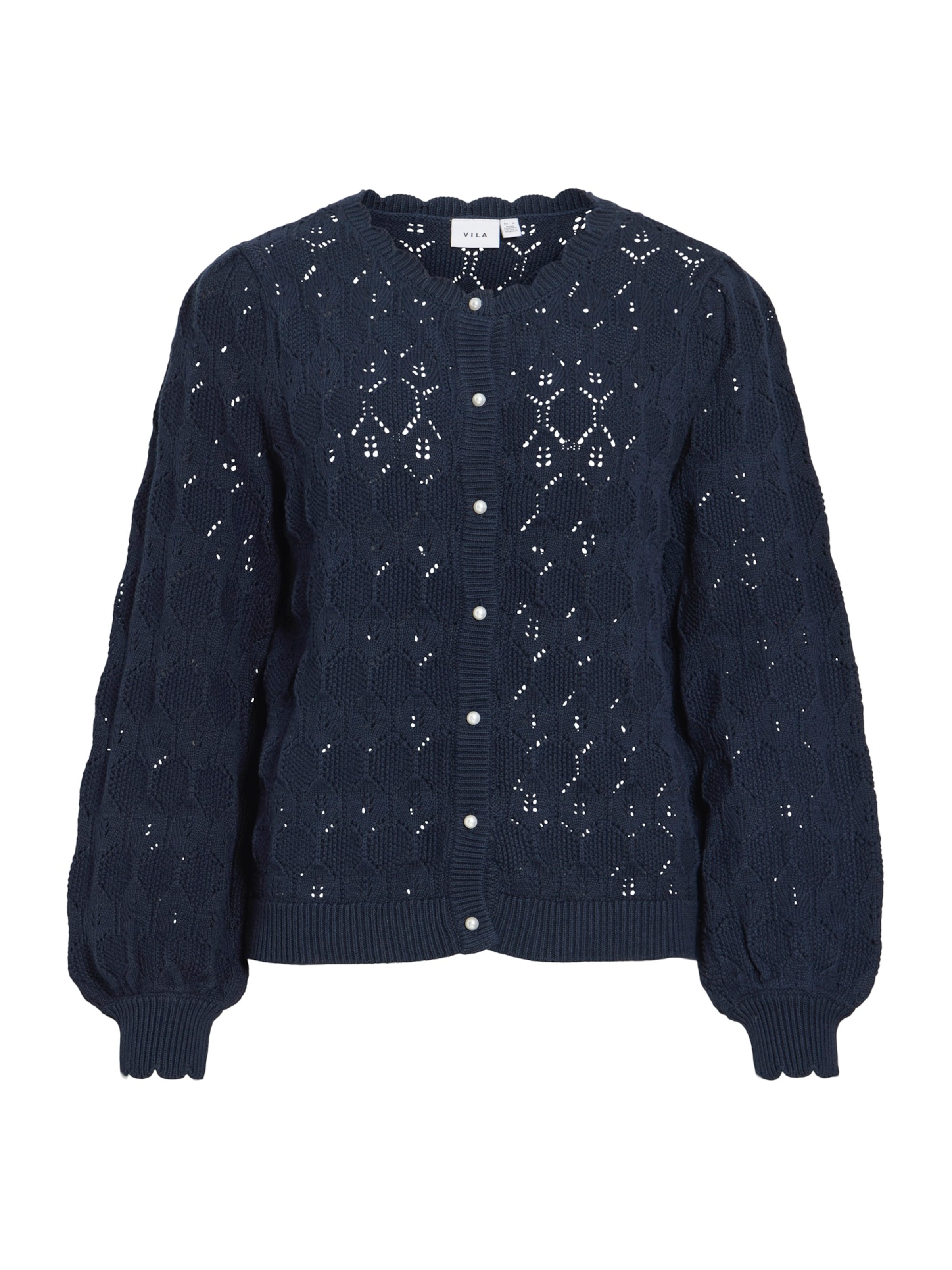 VILA Gebreid vest 'VILOWEN' in Blauw: voorkant