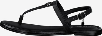 s.Oliver T-Bar Sandals in Black